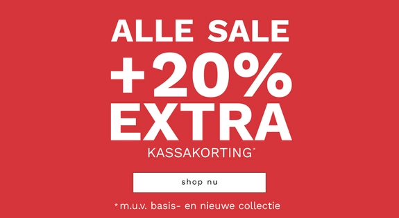 20% extra kassa korting alle sale