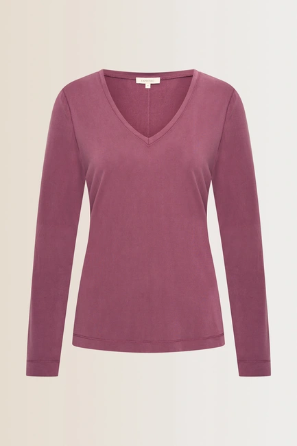 Aangesloten top met V-hals