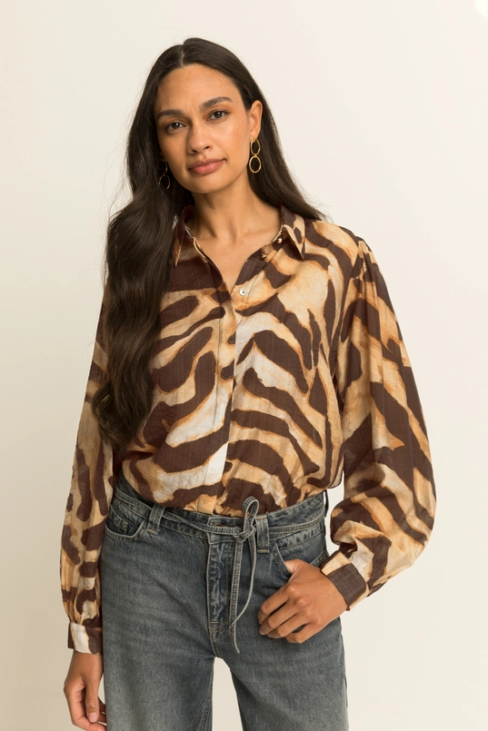 Blouse met animalprint