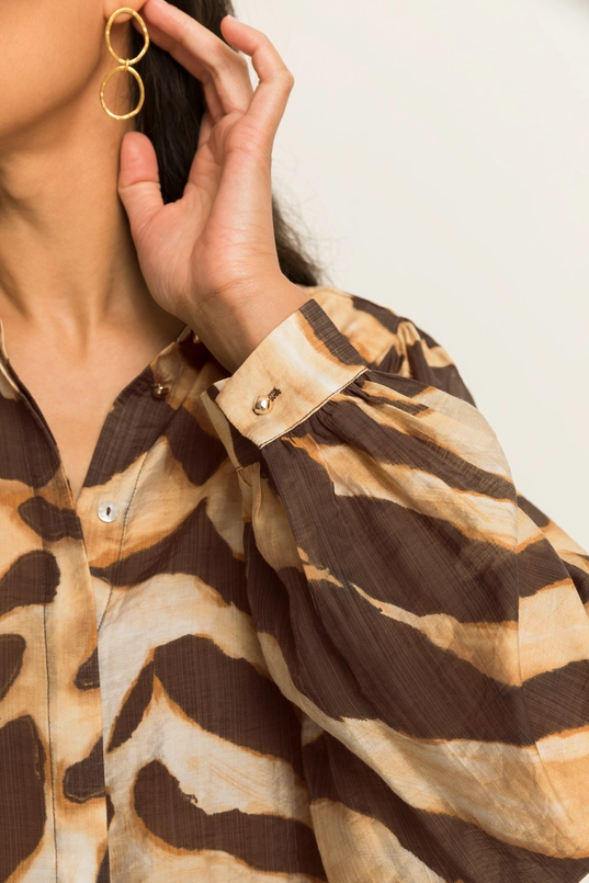 Blouse met animalprint