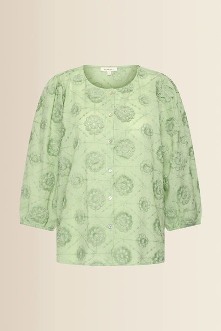 Blouse met bloemapplicaties