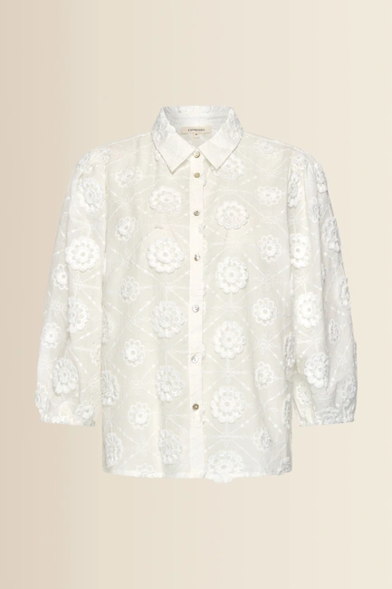 Blouse met bloemapplicaties