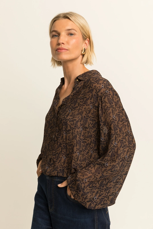 Blouse met botanische print