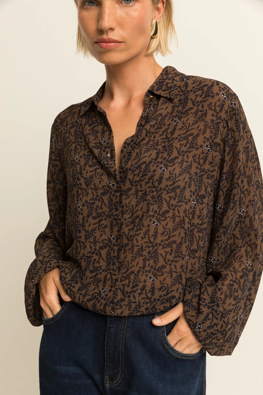 Blouse met botanische print