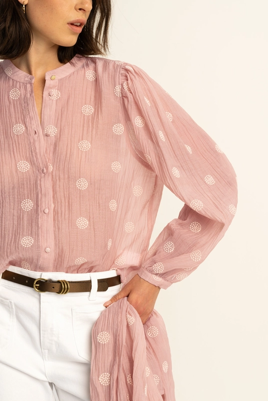 Blouse met geborduurde details