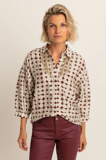 Blouse met gesmockte details