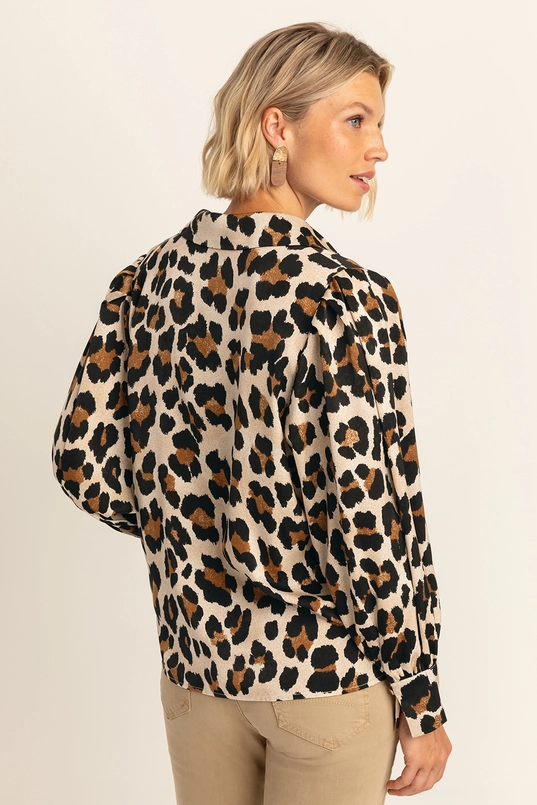 Blouse met luipaardprint