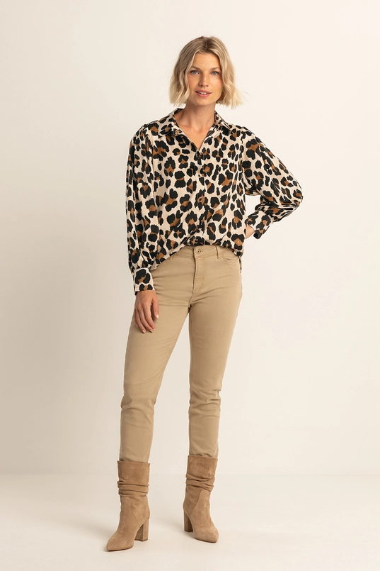 Blouse met luipaardprint