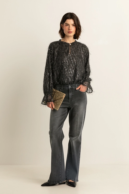 Blouse met pailletten