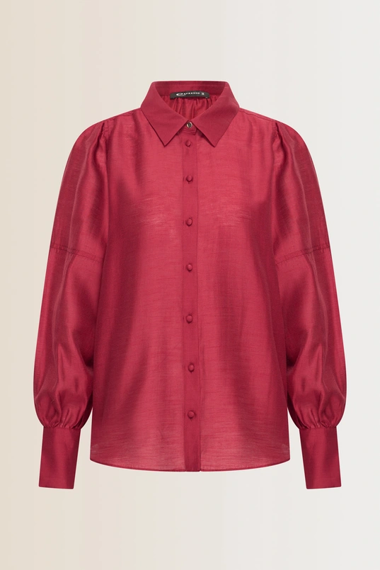 Blouse met pofmouwen