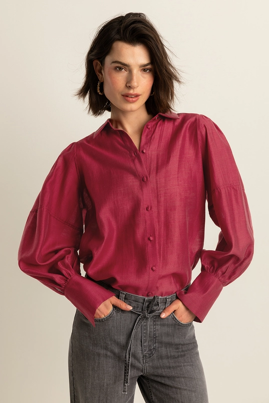 Blouse met pofmouwen