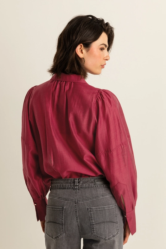 Blouse met pofmouwen