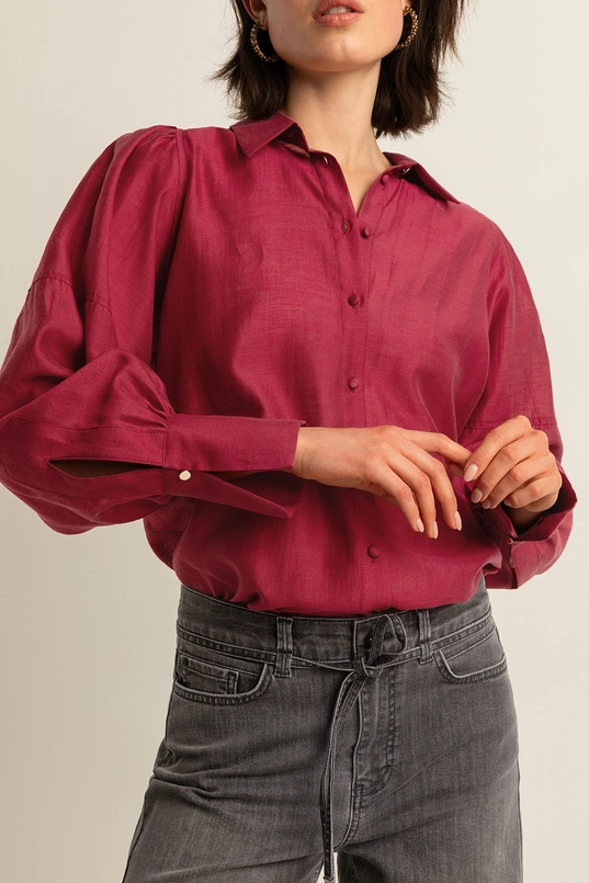 Blouse met pofmouwen