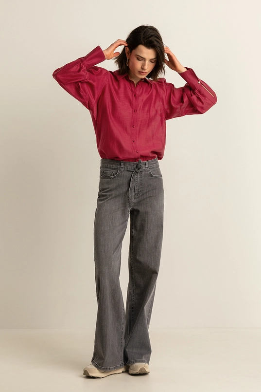 Blouse met pofmouwen