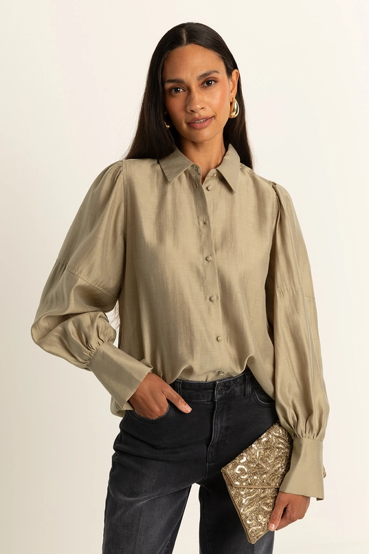 Blouse met pofmouwen