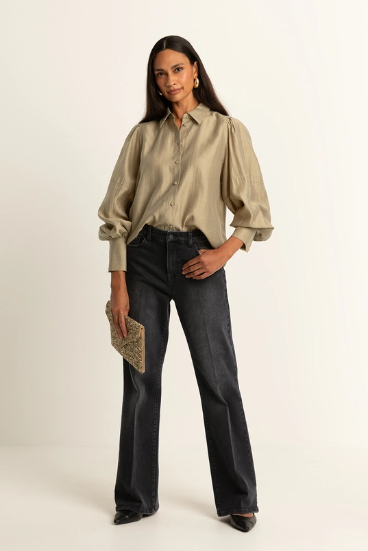 Blouse met pofmouwen