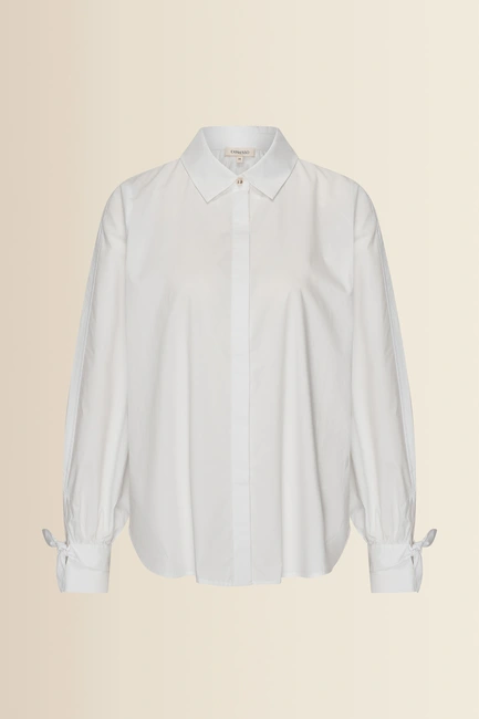 Blouse met strikmanchetten