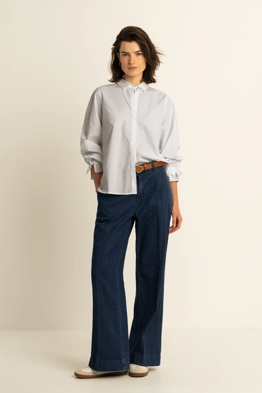 Blouse met strikmanchetten