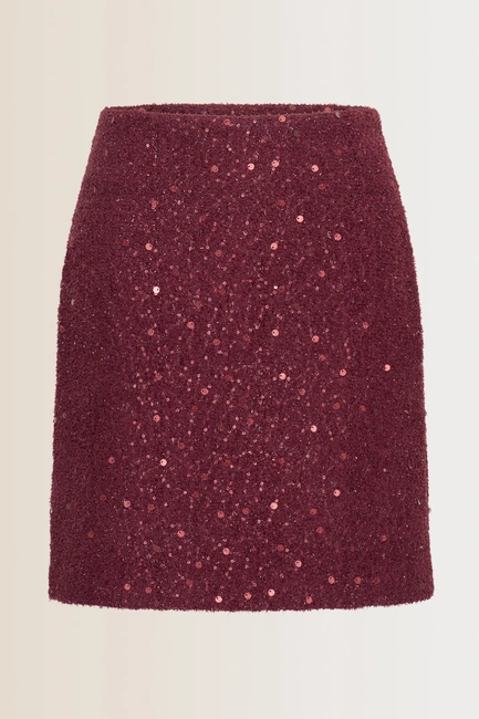 Bouclé rok met paillettendetail