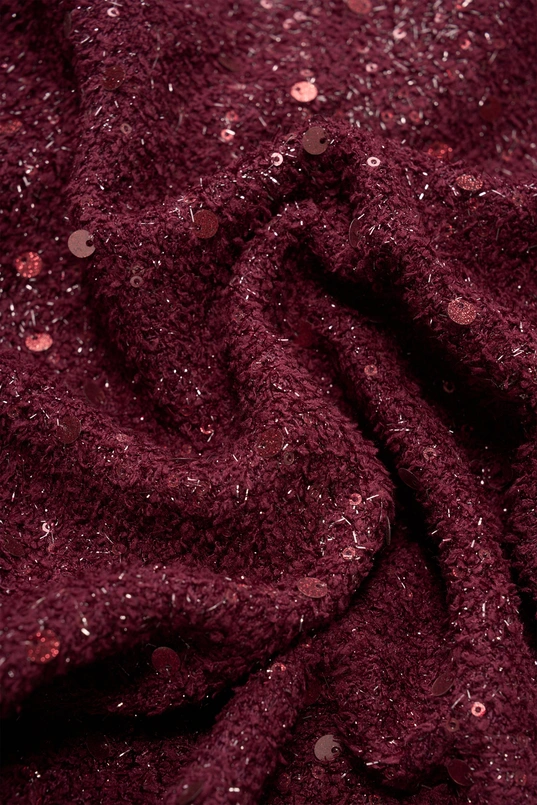 Bouclé rok met paillettendetail