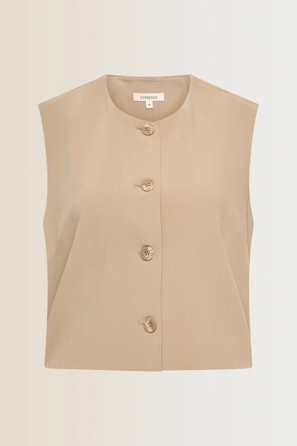 Boxy gilet met knoopsluiting