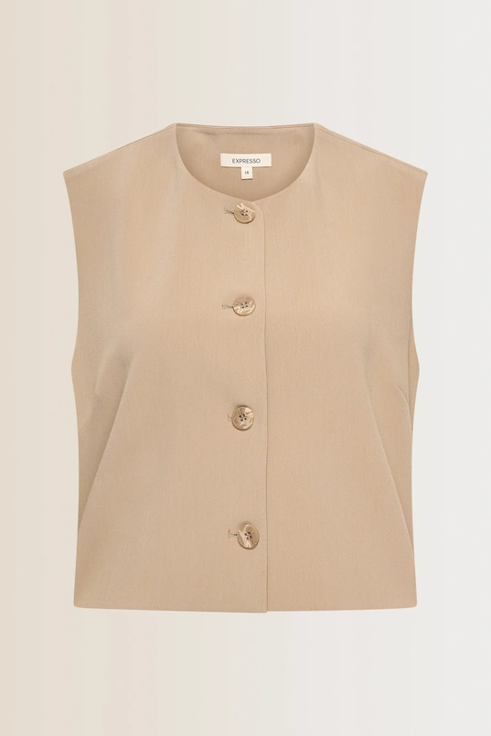 Boxy gilet met knoopsluiting