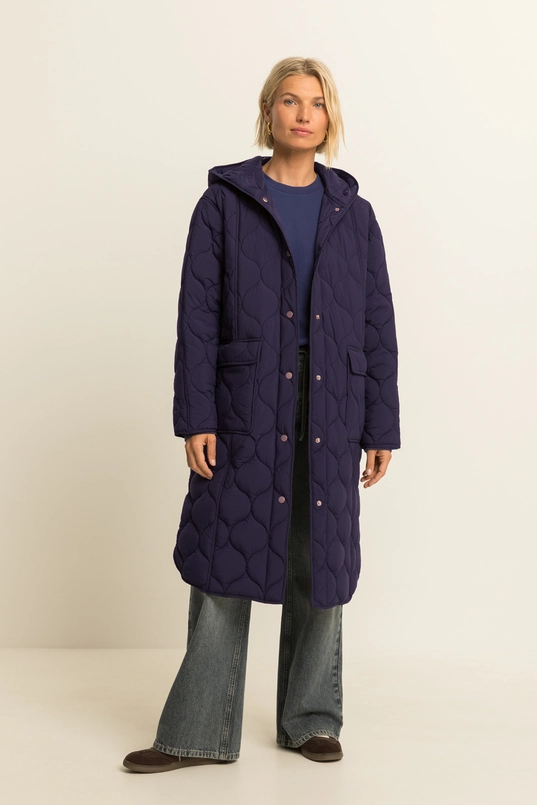 Coat woven puffer