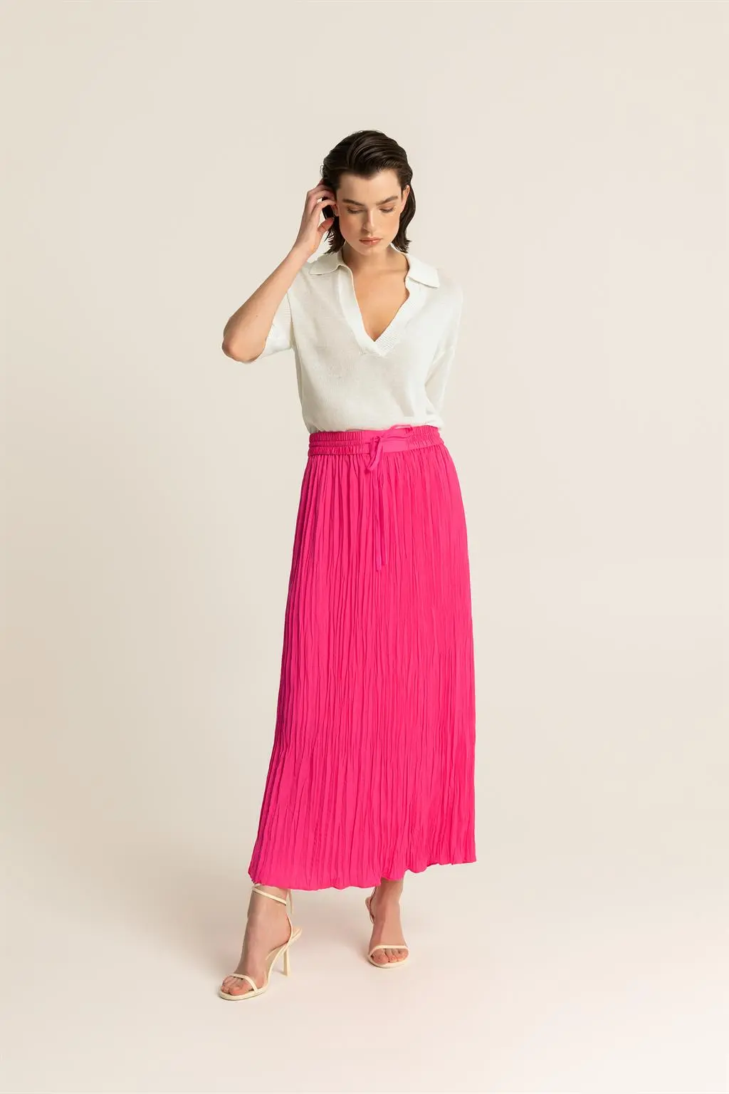 Zonsverduistering patroon B.C. Crinkle maxi rok | Expresso