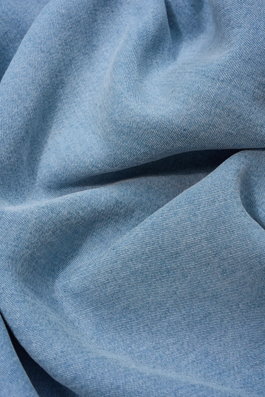 Denim blouse met pofmouwen