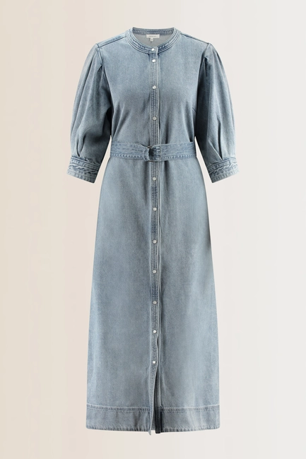 Denim doorknoopjurk