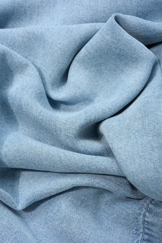 Denim jurk met V-hals