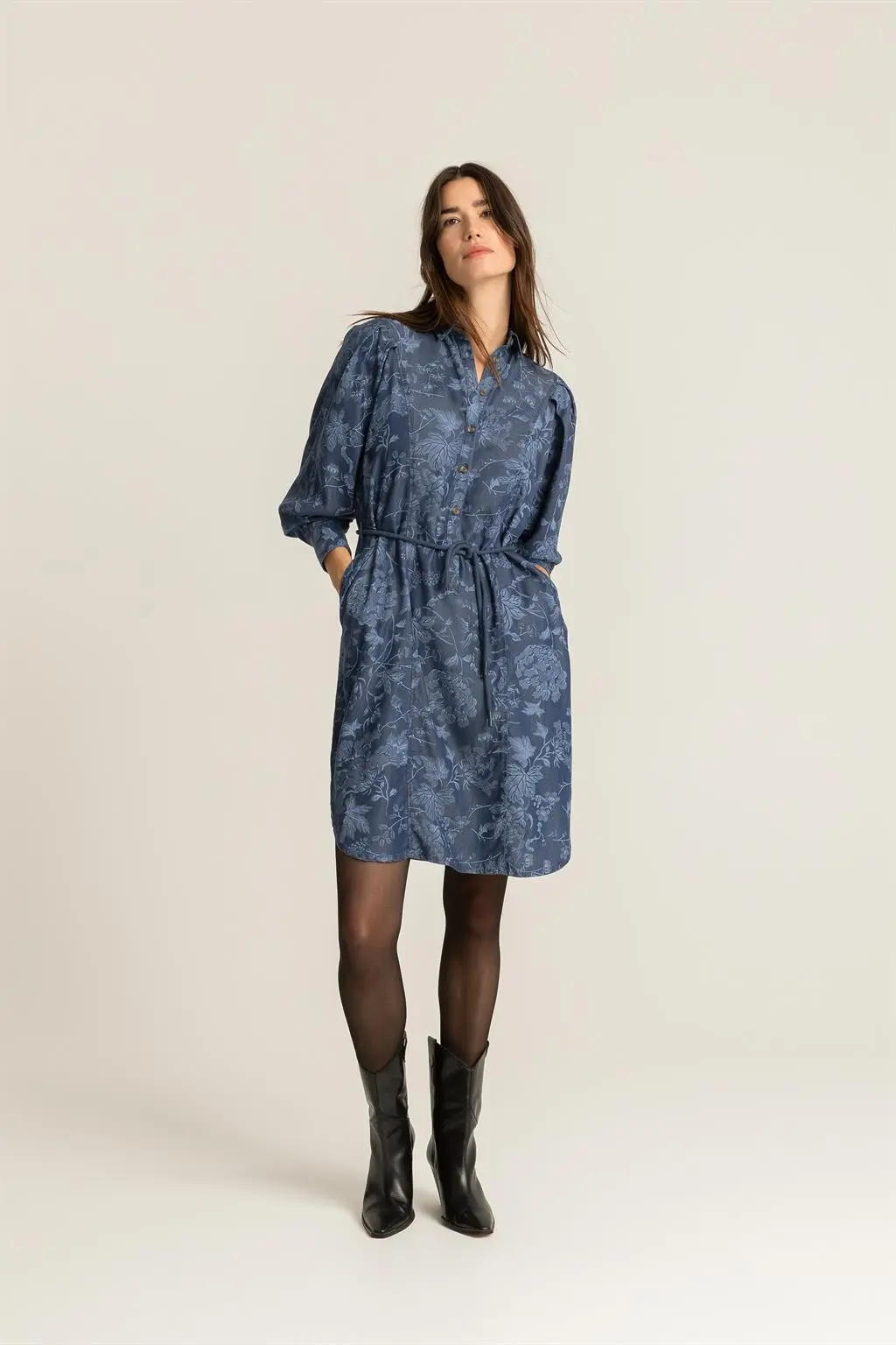Denim-look blousejurk