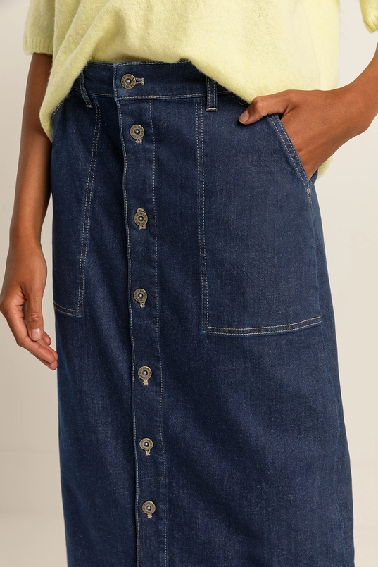 Denim midi-rok