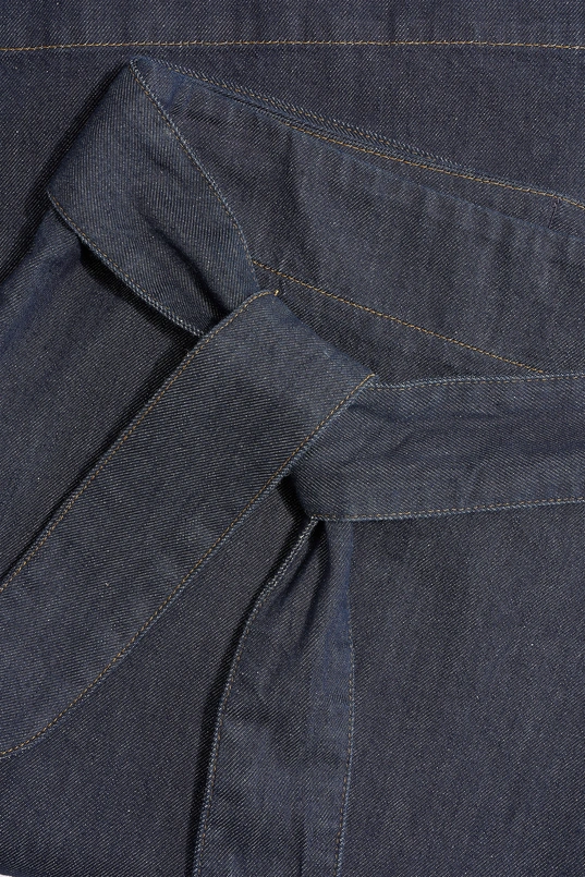 Denim overslagrok met ceintuur