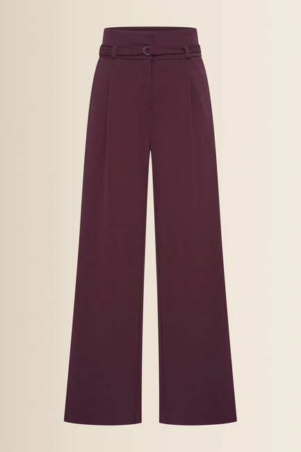 Denim pantalon met wijde pijpen