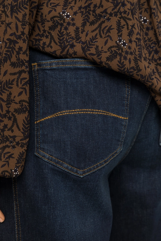 Donkerblauwe jeans met deelnaden