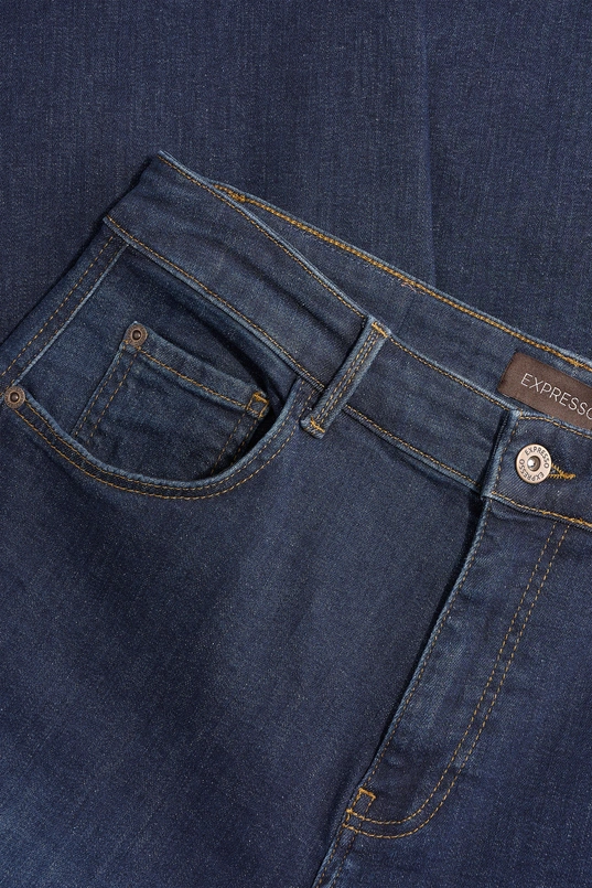 Donkerblauwe jeans met deelnaden