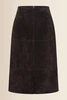 Donkerbruine midi-rok in suèdelook