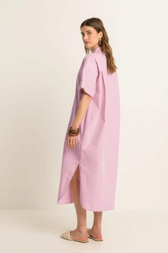 Dress woven long poplin
