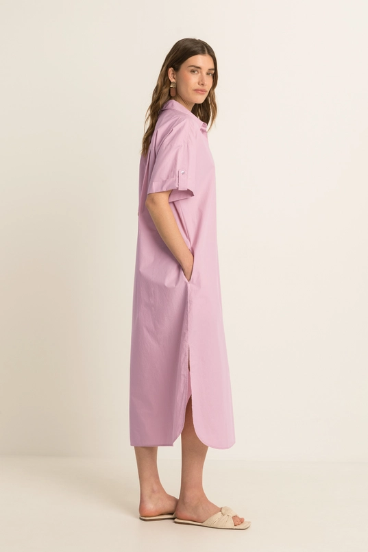 Dress woven long poplin