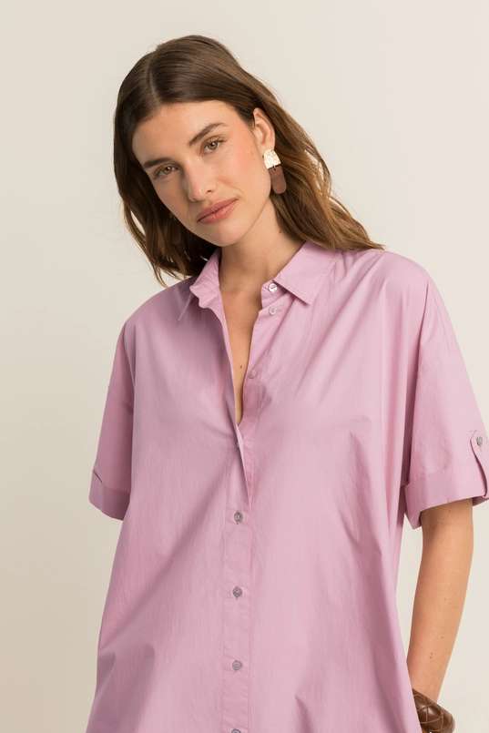 Dress woven long poplin