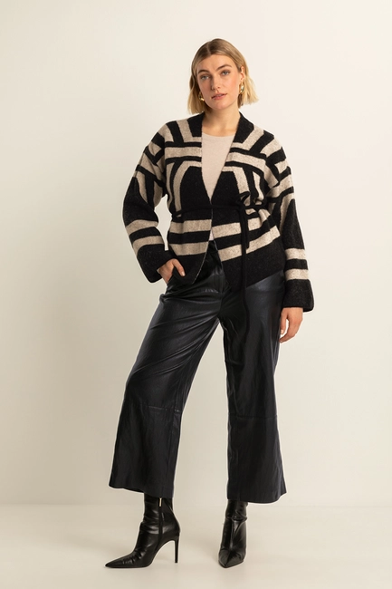 Faux-leather culotte