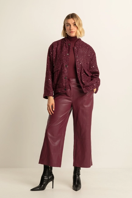 Faux-leather culotte