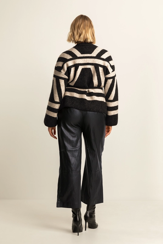 Faux-leather culotte