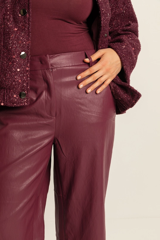 Faux-leather culotte