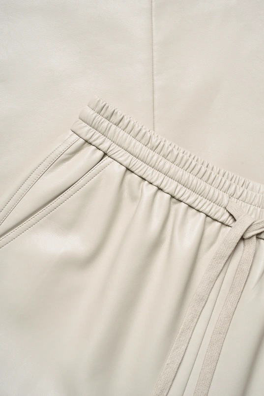 Faux leather midi-rok