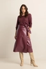 Faux-leather overslag rok