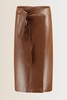 Faux-leather overslag rok
