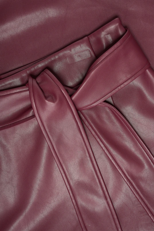 Faux-leather overslag rok