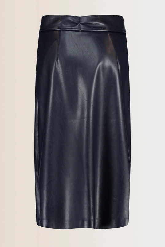Faux-leather overslag rok
